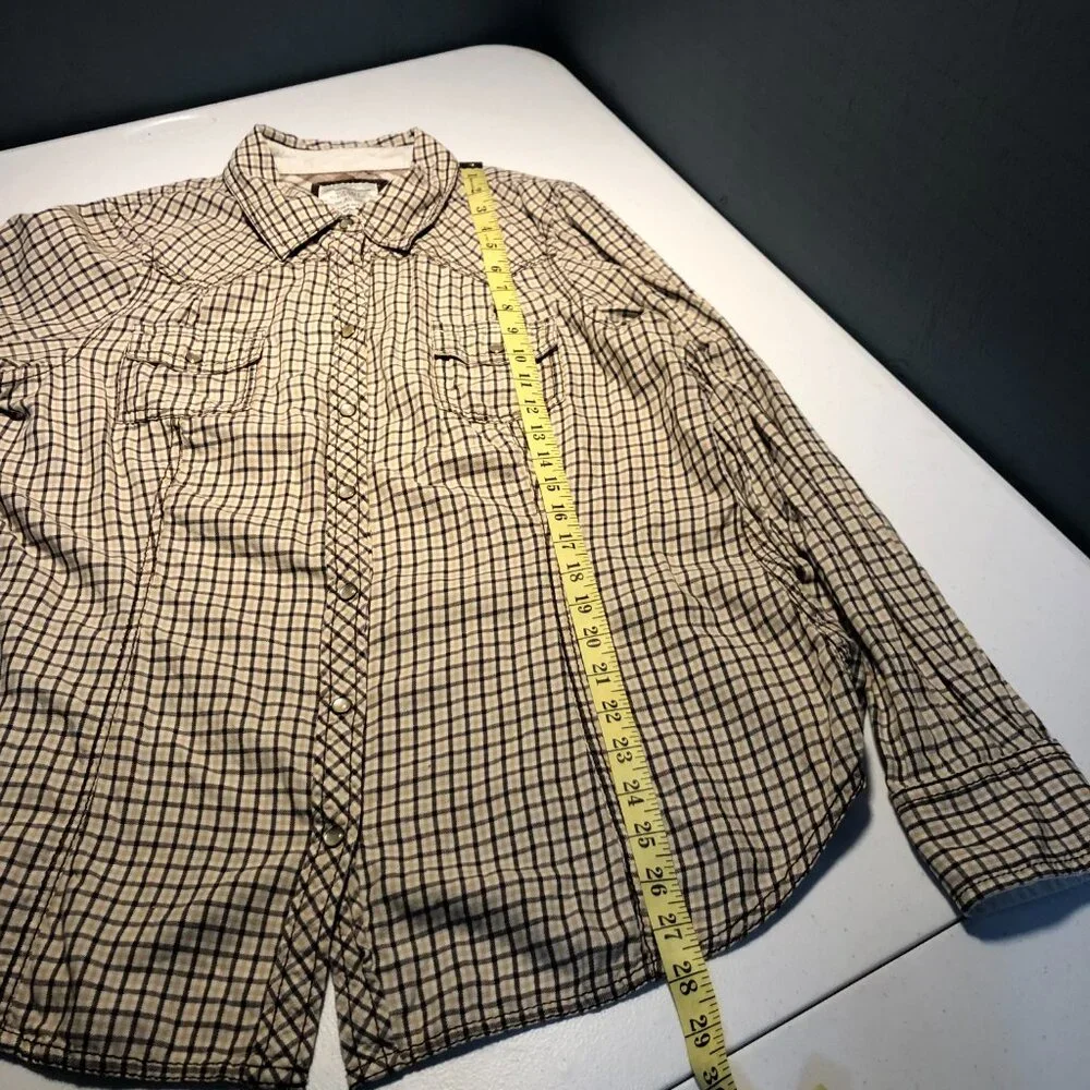 Old Navy Brown Plaid Western Shirt, Size XL